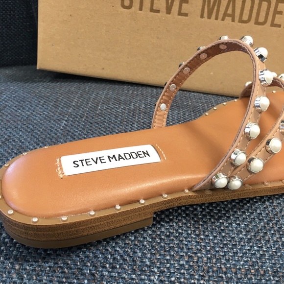 “Restock ”Steve madden Pearl flat Nude sandals C - Picture 10 of 11